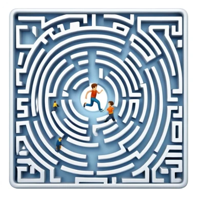maze with a runner sticker