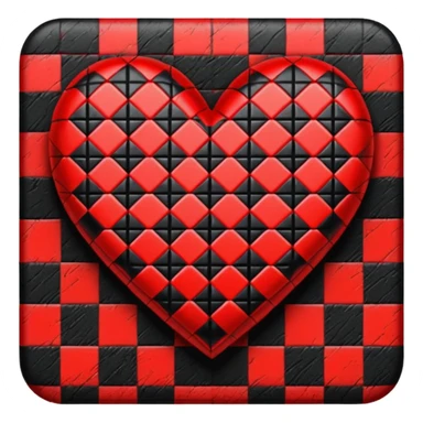 emo heart with a plaid pattern sticker