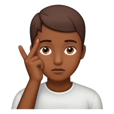 Person thinking putting he’s finger to his head sticker