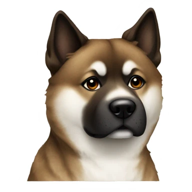 Brindle Akita with no white fur sticker