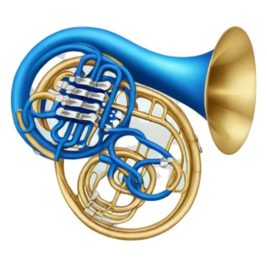 Blue french horn sticker