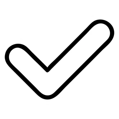 white heavy check mark, minimal icon style, bold outline, no fill, clear and readable sticker