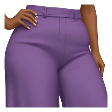 Realistic isolated pair of high waist long wide leg dressy casual pants in purple sticker