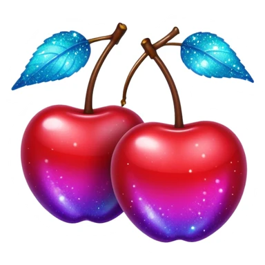 glitter purple and cian 2 cherrys sticker