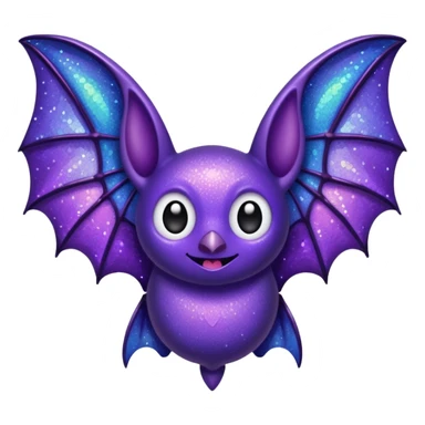 glitter purple bat sticker