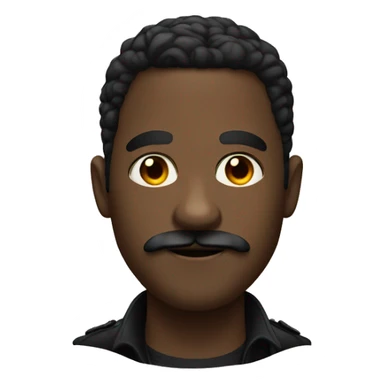 black man with a mustache and nose ring dressed in black as a detective sticker