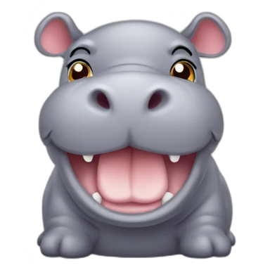 Cute little chubby Hippopotamus sticker