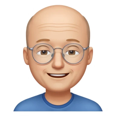 Balding man eyeglasses with eyes closed smiling sticker