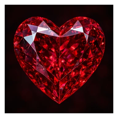 heart with a gemstone texture, realistic digital art style sticker