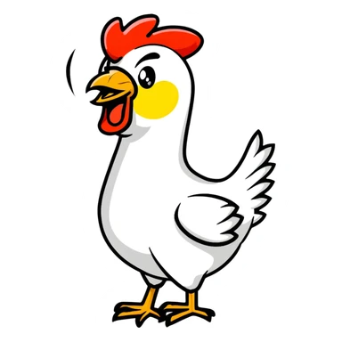 shouting yellow long neck chicken sticker