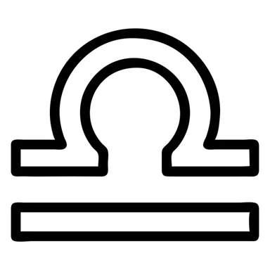 clean black outline of the Libra zodiac, no fill sticker