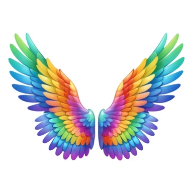  tiny rainbow angel wings. cute Tony left and right rainbow angel wings. Only wings. sticker