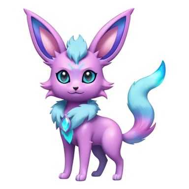 Fluffy futuristic Glaceon-Espeon-Sylveon-Umbreon-hybrid, full body sticker