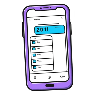 smartphone with schedule app interface sticker