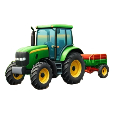 vibrant rural landscape with a tractor plowing fields, inspired by Farming Simulator 22. The design includes lush green fields, a barn, and a scenic countryside with trees and mountains in the distance. Transparent background sticker