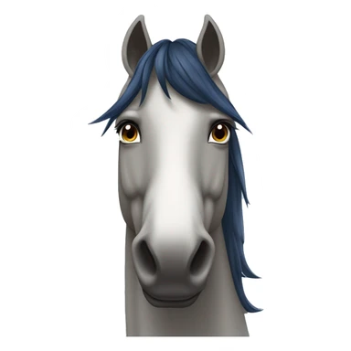 Pferd (Schimmel) mit leicht grauen Flecken mit dunkelblauem Halfter sticker