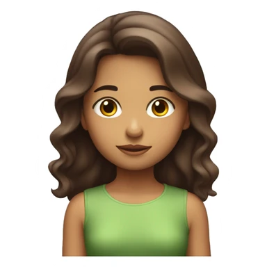 Emoji niña con pelo rojo y el cabello más o menos largos  y morena  sticker