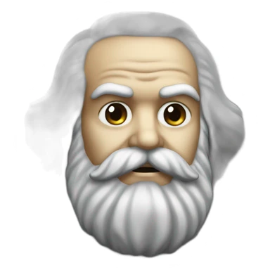 Karl Marx with black moustache detail sticker