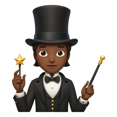 🧍🏼🎩🪄 sticker