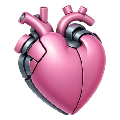 pink robotic heart emoji sticker