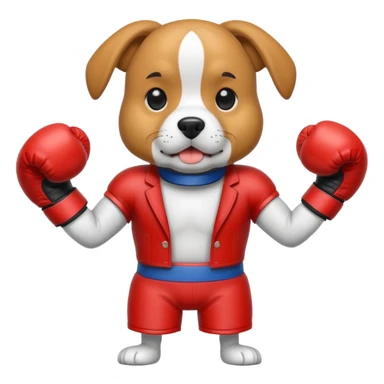 dog with boxing gloves full body sticker