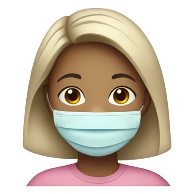 Girl w face mask sticker