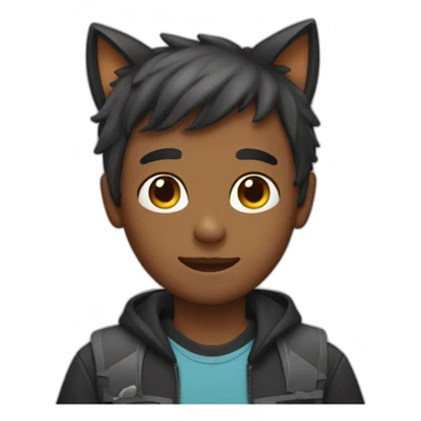 Boy with cat ears  sticker