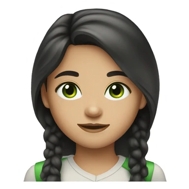 girl with dark hair and green eyes  sticker