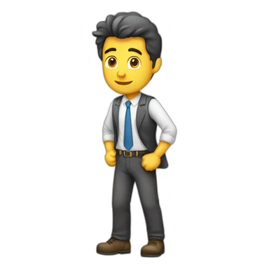 Hombre escalando posición de trabajo sticker