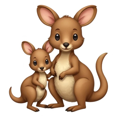 Kangaroo with joey in pouch and bow sticker