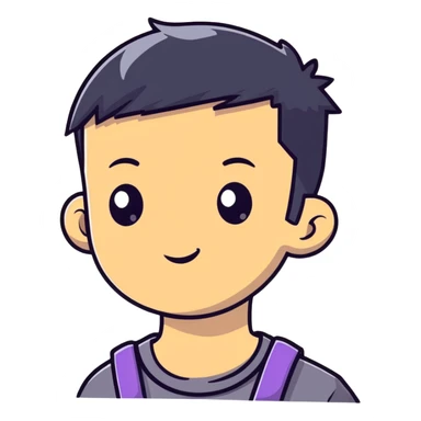 kid with half-shaved hairstyle and cool accessories sticker