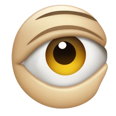 eyes looking left and biting pointer finger sticker