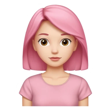 Rose-pink women’s top with short sleeves, soft fabric, gentle lighting, isolated on plain background. Complete plain, no textures. sticker