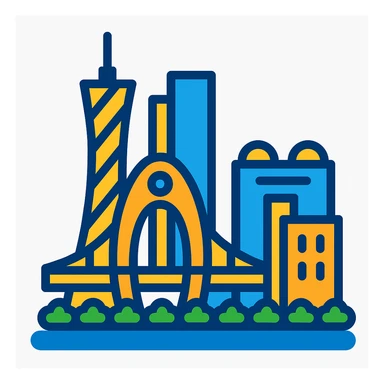 Guangzhou Tower, emoji style sticker