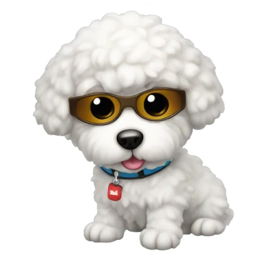 Skiing Bichon-Freeze Puppy sticker