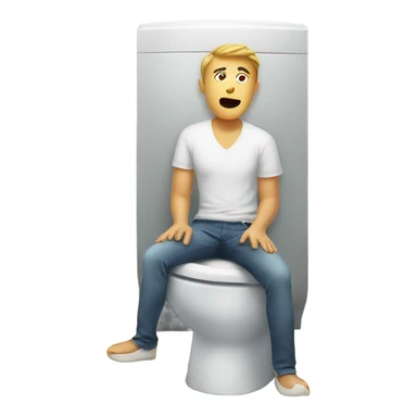 Man inside of toilet sticker