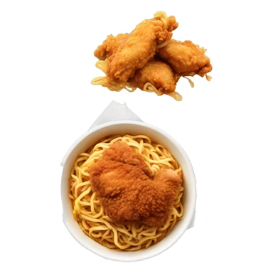 Buldak noodles and fried chicken sticker