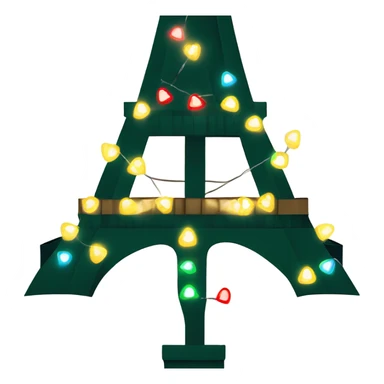 Eiffel tower wrapped in Christmas lights  sticker