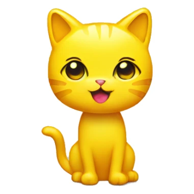 yellow Gummy cat standing sticker