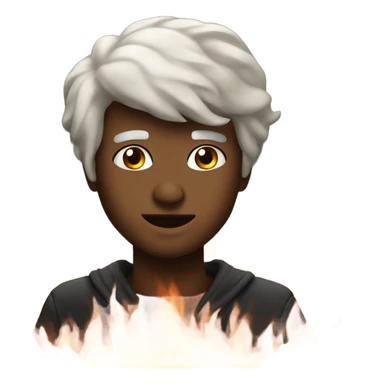 Corazon negro con fuego sticker