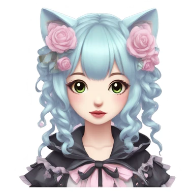 Pastel Edgy Kawaii Cute Beautiful Elegant Pretty Anime Punk Lolita Catgirl sticker