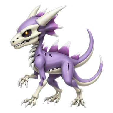 Shiny Badass Edgy Dark Evil Spectral Dusky Spooky Skeletal Cool Hot Stylish Handsome Duskull-Marowak-Genesect-Fakémon-fusion (full body) sticker