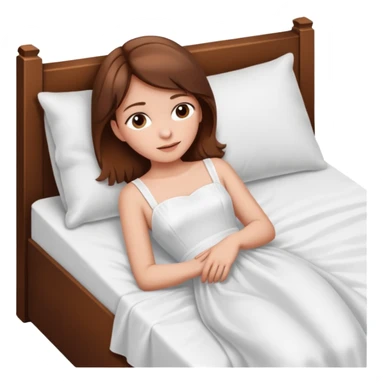lying on withe bed brown hair girl sticker