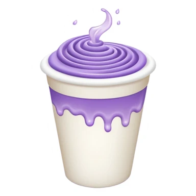 purple liquid in a white foam cup sticker