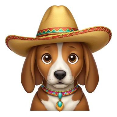A hound dog wearing a sombrero  sticker