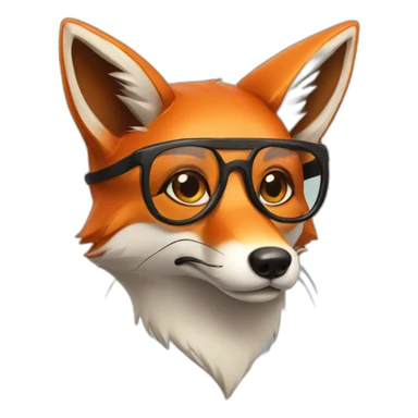 fox with glasses and moustache sticker
