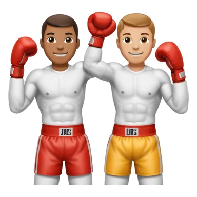 boxers holding up each other's arms in friendship sticker