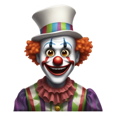 Creepy smiling clown sticker
