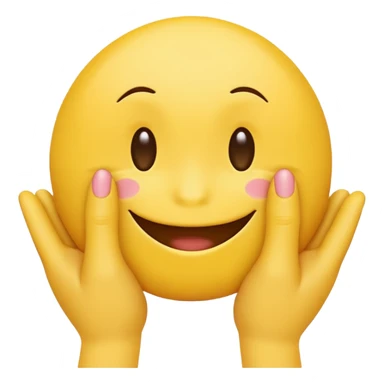 Yellow Standard smiley emoji blushing and hiding face with hands sticker