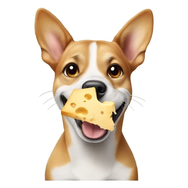 Dog eating cheese sticker